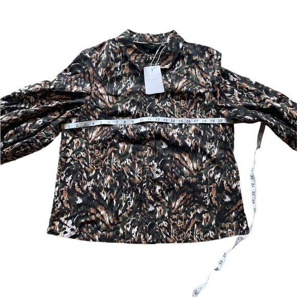 Ted Baker Evrett Lantern Sleeve Shirt Khaki Size 4 - US 12 - Picture 10 of 12